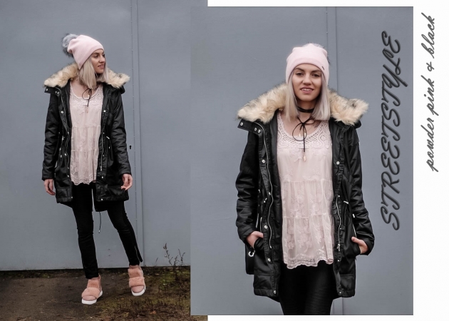 8.12.2016 - OOTD | Pastelowy róż i czerń