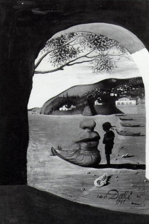 Salvador Dali - Mysterious Mouth Appearing in the Back of My...