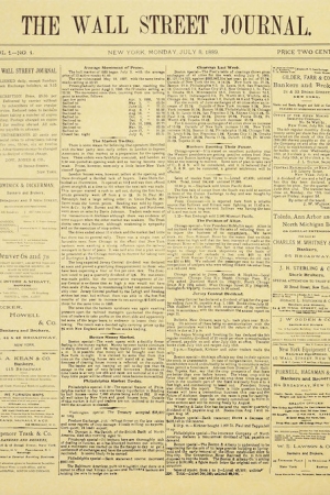 Pierwsza strona The Wall Street Journal z 1889r.