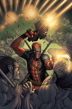 Bohaterowie komiksów - Deadpool. 
Deadpool to postać z universum...