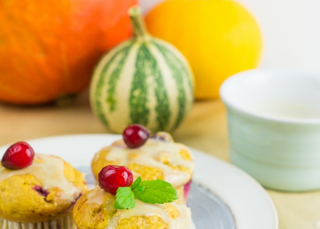 Muffinki dyniowe z żurawiną